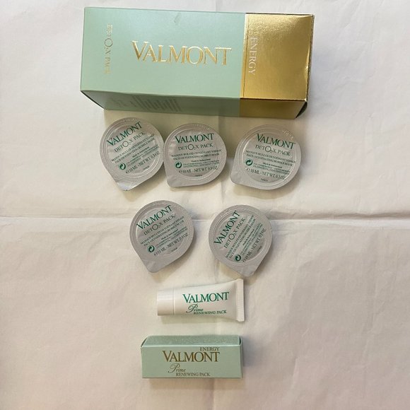 Valmont Skincare New Valmont Deto2x Oxygenating Mask 5 Pcs Prime Renewing Mask Sample Pc Set
